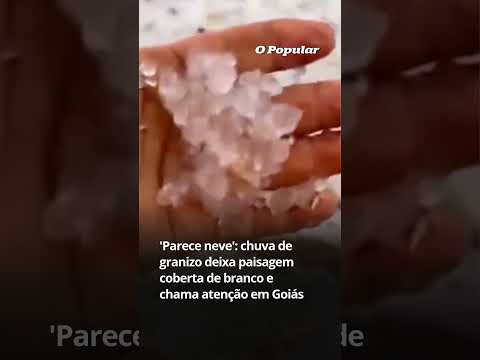 'Parece neve': chuva de granizo deixa paisagem coberta de branco e chama atenção em Goiás