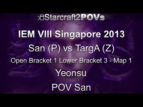 SC2 HotS - IEM VIII Singapore 2013 - San vs TargA - OB1 LB3 - Map 1 - Yeonsu - San