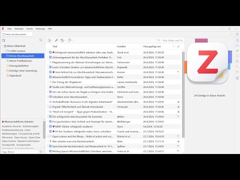 Zotero 7: Interface and Synchronization - Video for the self-study course 1/4