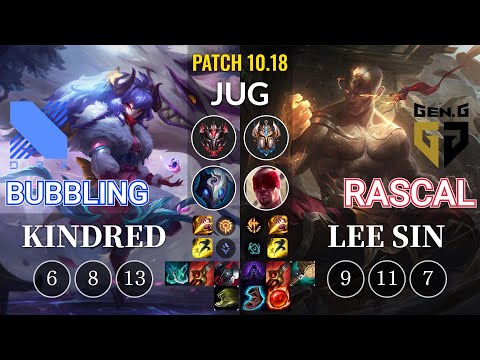 DRX Bubbling Kindred vs GEN Rascal Lee Sin Jungle - KR Patch 10.18