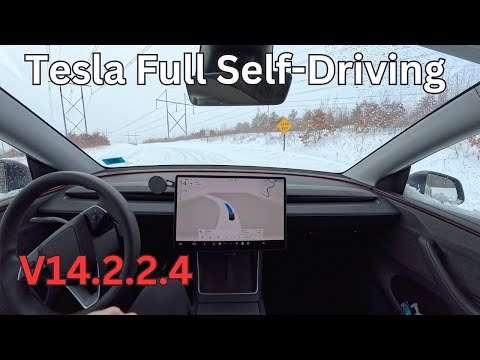Tesla FSD V14.2.2.4 During Snowstorm (with commentary)