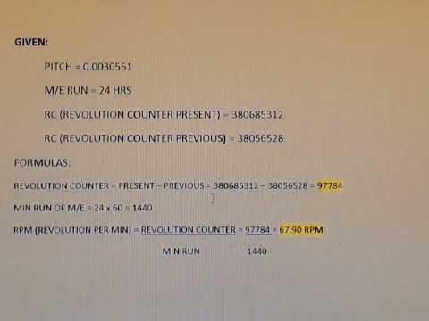 How to compute the "RPM - Revolution Per Minute" and "Engine Distance".
