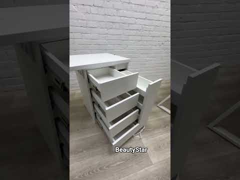 Стол для мастера маникюра СМ200-07_MR с 4 ящиками и карго на 4 полки + врезные розетки (5шт.) - фото 1 - id-p2863967712