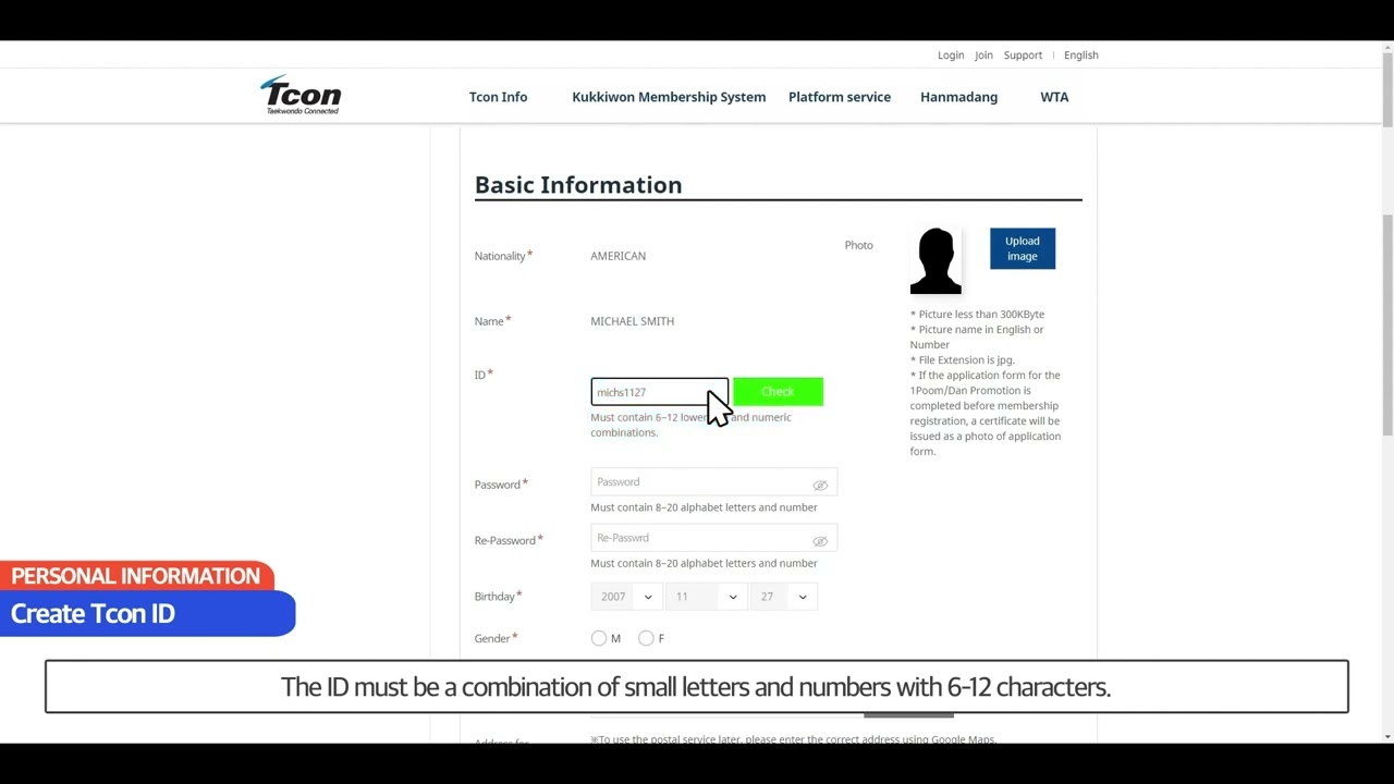 TCON Membership Registration for New Member