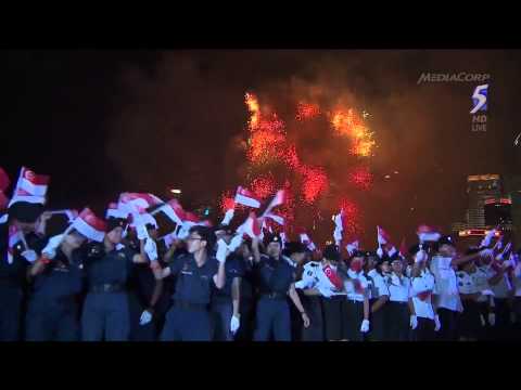 [1080p HD] National Day Parade 2014 - National Anthem - Fireworks(End)