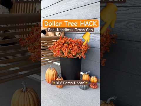 Dollar Tree HACK for high end porch decor 🧡✨FALL PLANTER✨🍂 #fall #decor #diy #dollartree #hack