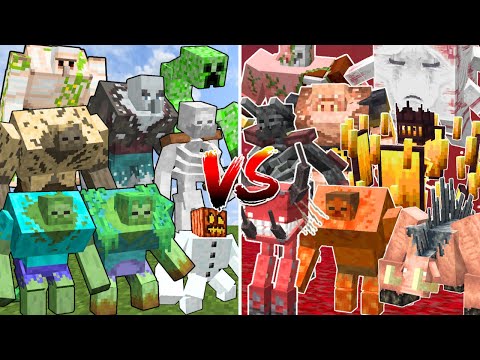 ALL MINECRAFT MUTANT OVERWORLD MOBS vs ALL MINECRAFT MUTANT NETHER MOBS | Minecraft Mob Battle