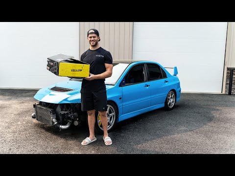 Installing Coilovers onto the Hyper Blue Evo 8!