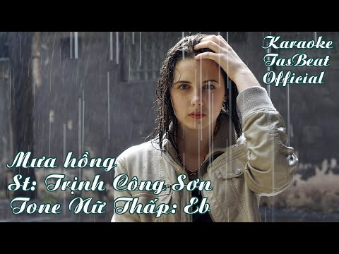 Karaoke Mưa Hồng (Slow) - Tone Nữ Thấp | TAS BEAT