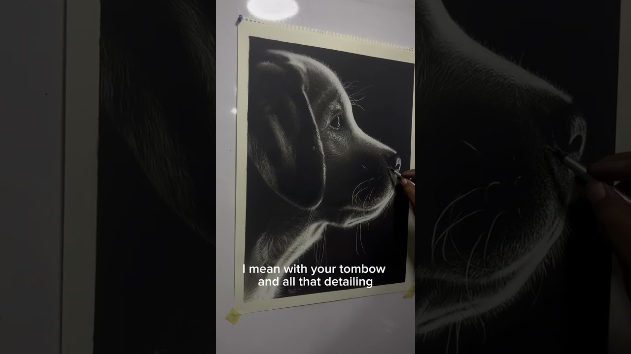 Hyper realistic drawing of a dog