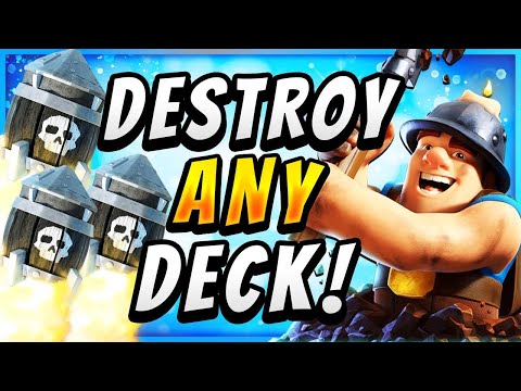 IMPOSSIBLE TO DEFEND! *NEW* MINER ROCKET CYCLE DECK — Clash Royale
