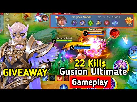 ONE SHOT DELETE!! 22 Kills Gusion Night Owl Skin Fast Hand Combo!! - Build Top Global Gusion ~ MLBB
