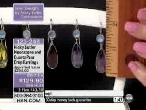 Nicky Butler Moonstone and Quartz Pear Drop Earrings  Nicky Butler Sterling Silver