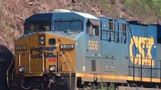 preview picture of video 'CSX Autorack Train Leaving Cumberland, MD'