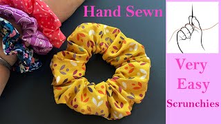 Diy Hand Sewn Scrunchy Tutorial | How To Make A Scrunchies | Hand sewing | Scrunchy costurado à mão