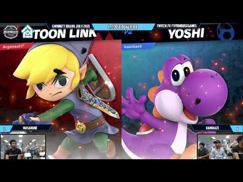 Gwinnett Brawl August 2019 - Masamune(Toon Link) VS Kamiakze(Yoshi) - Losers Top 8 Qualifier