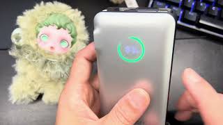 JOYFAR Portable Charger Power Bank - Battery Pack 35W AC Plug GaN 10000mAh Built in Cable USB C
