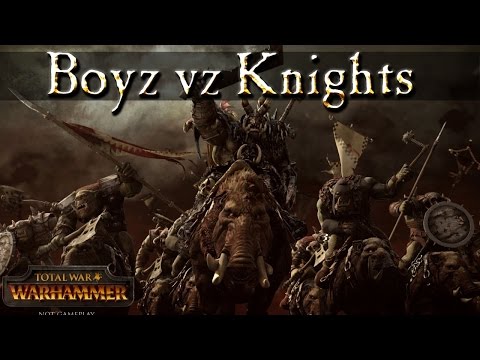 Empire Knights vs Orc Boar Boy Big Uns - Total War Warhammer