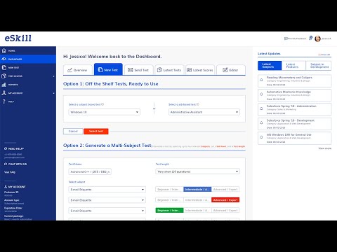 eSkill Online Skills Assessment Overview