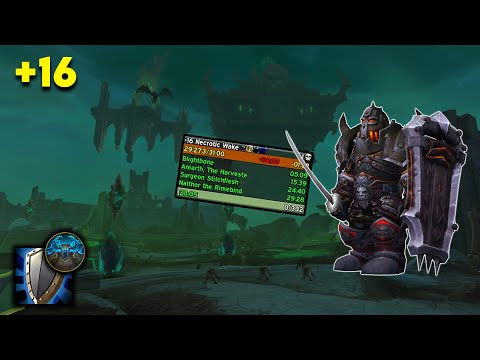+16 The Necrotic Wake | Prot Warrior PoV | The War Within WOW
