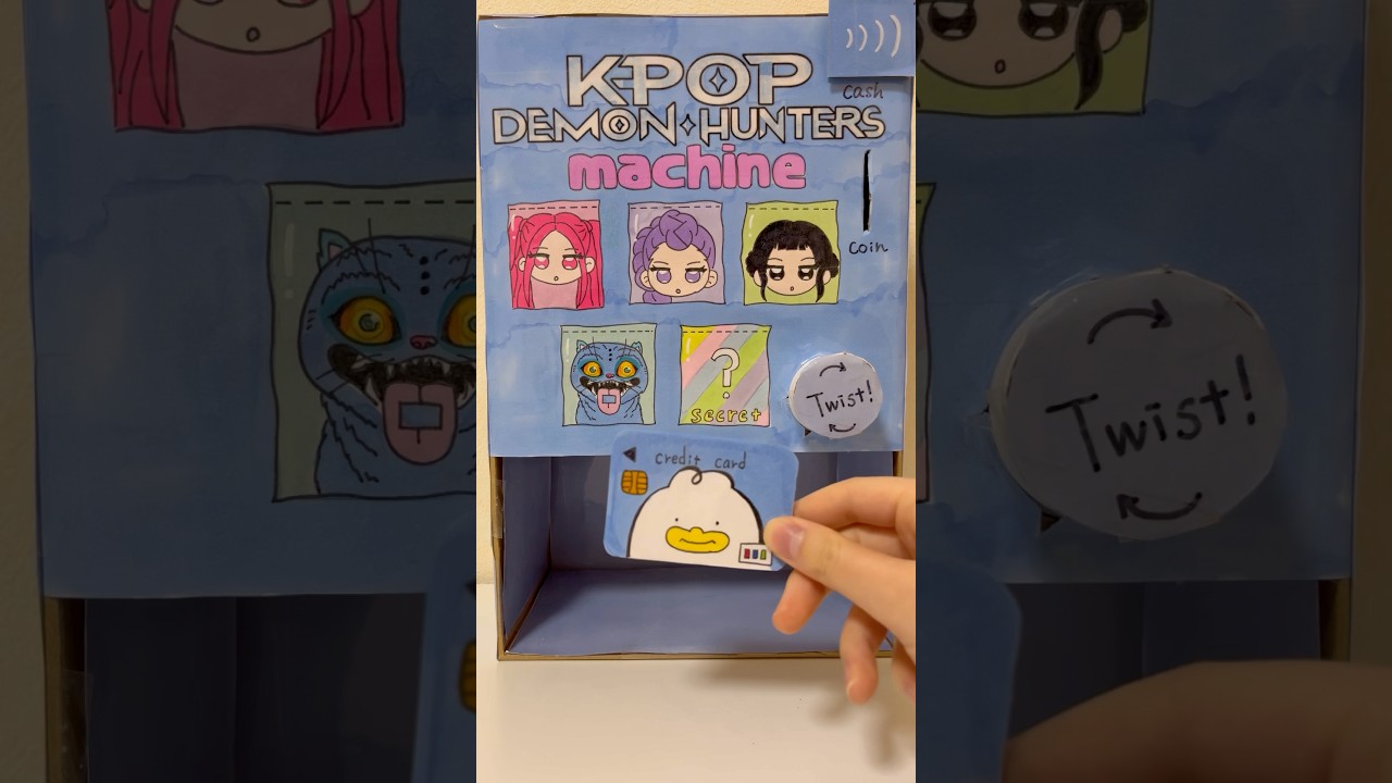 DIY Vending machine！#kpopdemonhunters#asmr#diy#blindbag#papercraft#fyp#craft#unboxing#rumi#mira#zoey