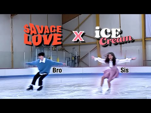 친동생과 피겨스케이트 타기 [BTS-savage love] x [BLACKPINK-ice cream]