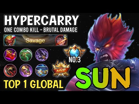 Sun Savage Build!! Top 1 Global Sun Best Build Gameplay - Mobile Legends