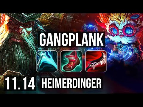 GANGPLANK vs HEIMERDINGER (TOP) | 3/0/11, 400+ games | KR Diamond | v11.14