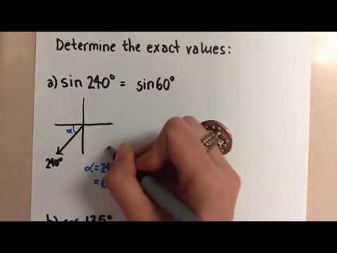 Finding Exact Trig Values Using Special Angles (Degrees)