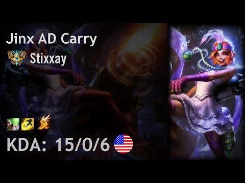 Jinx AD Carry vs Ezreal - Stixxay vs Goldenglue - NA Challenger Patch 8.5