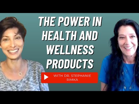 Eileen Durfee explains the technology in her wellness products with Dr. Stephanie Rimka