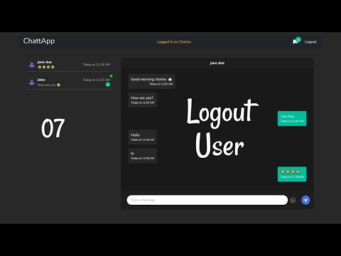 Real-time Chat App - 7 Logout User |  React, Node.js and Socket.io