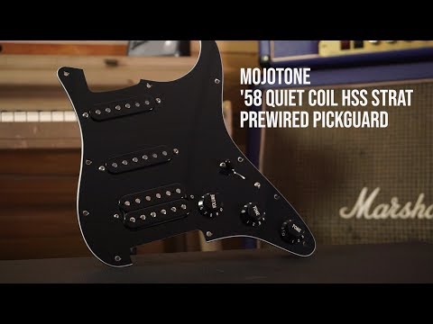 Mojotone 58 Quiet Coil HSS Stratocaster Prewired Pickguard - Black image 3