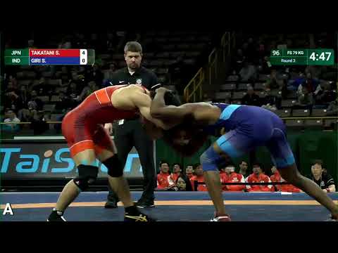 Round 3 FS - 79 kg: S. TAKATANI (JPN) v. S. GIRI (IND)