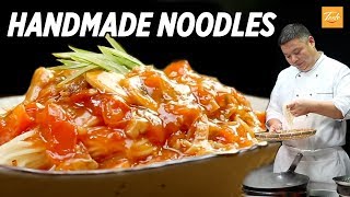 Download lagu THE ART OF HANDMADE NOODLES - How to make Chinese Noodles At Home l 蕃茄打卤面 mp3
