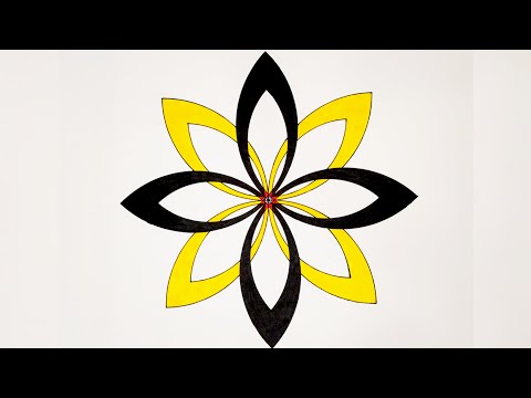How To Draw Geometric Flower Pattern || Geometric chart || Simple Flower Design || Impossible Design