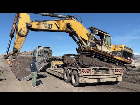 Loading And Transporting On Site The Caterpillar 375 Excavator - Fasoulas Heavy Trasport