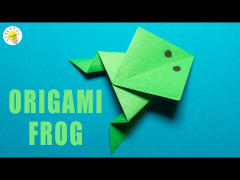 Origami Frosch aus Papier falten | Falten für Kinder | Tiere falten aus Papier | Papierfrosch