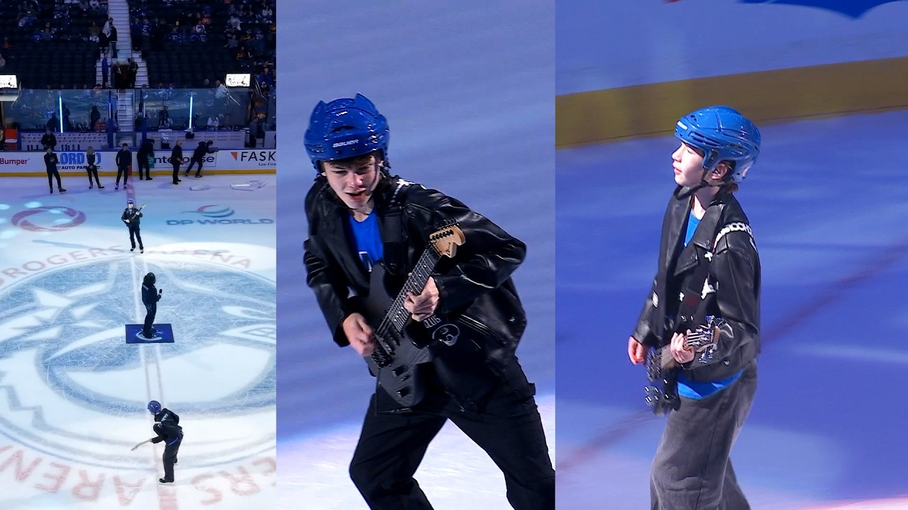 ONLY IN CANADA: HOUSE BAND ROCKS THE CANUCKS HOME OPENER ON SKATES
