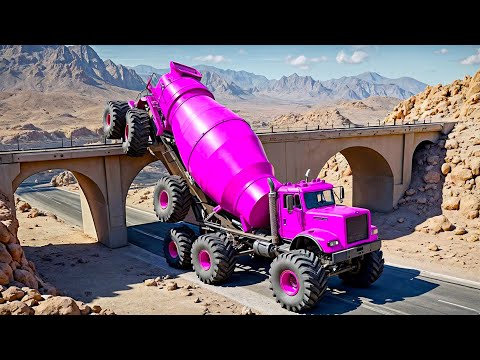 Cars vs UNFINISHED Roads Bridge #3 - BeamNG.drive Fails & Crashes 2025!