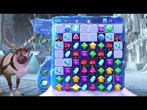 Frozen Free Fall: Snowball Fight Level 221 Walkthrough, No Power Ups
