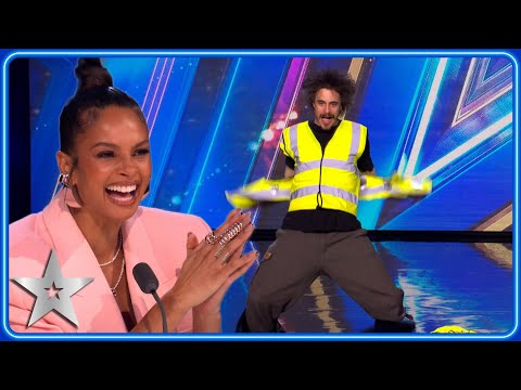 HILARIOUS HI-VIS STRIPTEASE leaves Simon baffled! | Auditions | BGT 2023