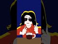 Michael Jackson em desenho animado, provando café Brasileiro.