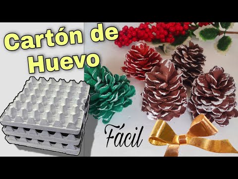 Beautiful, Easy and Economical Idea with EGG CARTON | CHRISTMAS PINE CONES in minutes.
