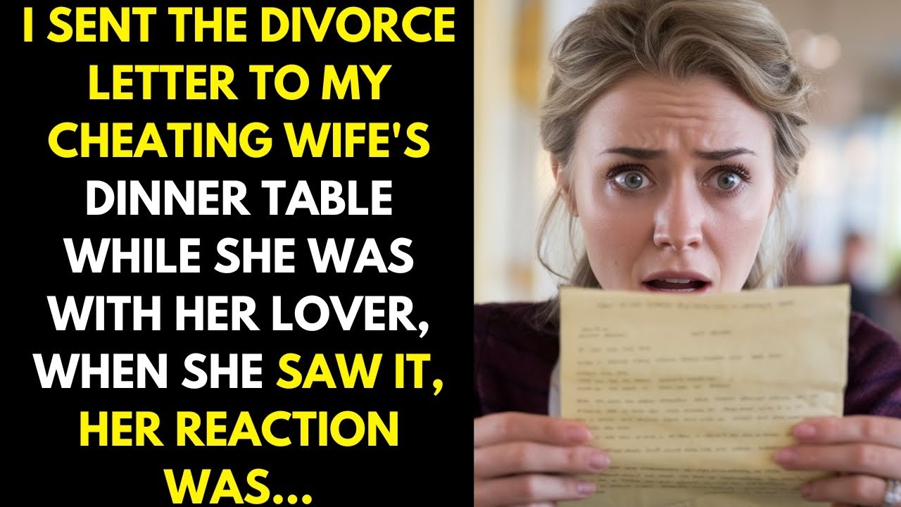 I sent the divorce letter to my cheating wife's table while I was having dinner with her lover...