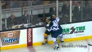 Leafs vs Bruins - game 1 end game scrum - 2013 playoffs . May 1, 2013