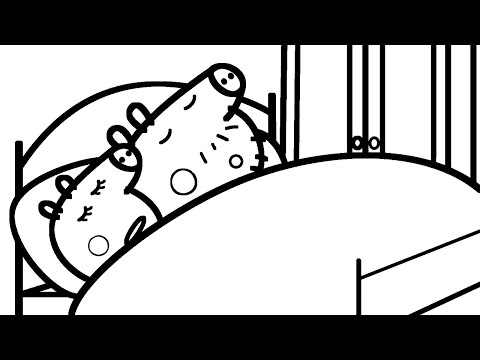 Peppa Pig Drawing & Painting Daddy Pig Sleeping Time Coloring Book & Colors For Kids Children