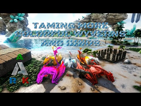 Taming 5 Colorful Crystal Wyverns And Some Dinos Ark Survival Evolved Crystal Isles ep 8