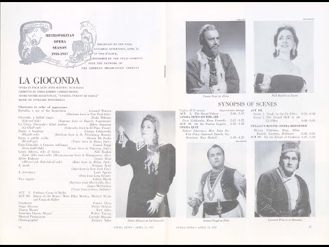 Amilcare Ponchielli "La Gioconda" (20/04/1957, MET) - Milanov, Poggi, Warren, Rankin, Siepi