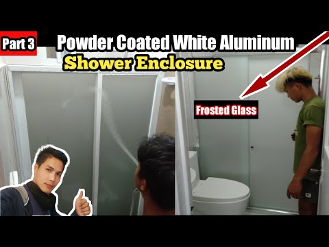 Aluminum Sliding Shower Enclosure With Frosted Glass